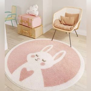 Adorable bunny rug.